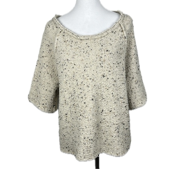 Free People Wool Blend Marsala Tweed Sweater Sz S Nub Oversized Pullover Texture - Picture 2 of 15